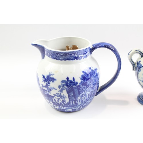 647 - Antique Blue & White Pottery Inc Delft Ware, Victorian Jug     574785