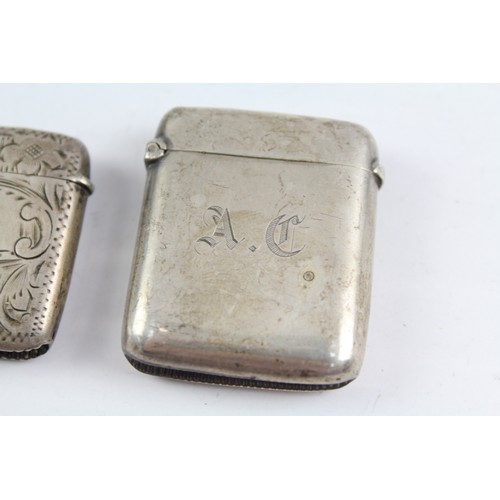 664 - 2 x Antique .925 Sterling Silver Vesta / Match Cases Inc Victorian 39g     657347