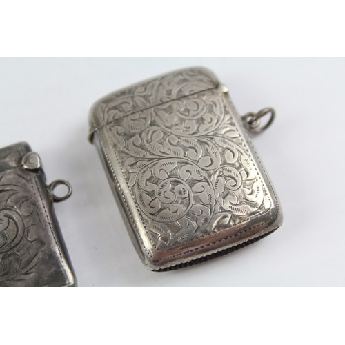 666 - 2 x Antique .925 Sterling Silver Vesta / Match Cases Inc Edwardian 41g     657346