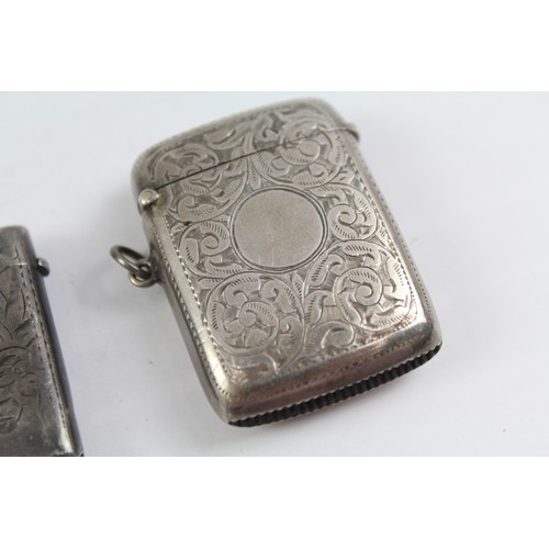 666 - 2 x Antique .925 Sterling Silver Vesta / Match Cases Inc Edwardian 41g     657346