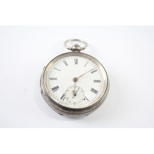 705 - Vintage 925 Silver Open Face Pocket Watch Key-Wind Working     410633