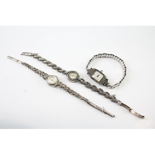 706 - Vintage 925 Silver Cocktail Watches Hand-Wind Inc. Rotary Accurist Working     410628