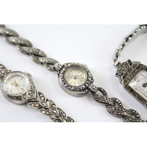 706 - Vintage 925 Silver Cocktail Watches Hand-Wind Inc. Rotary Accurist Working     410628