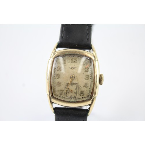 711 - Vintage Elgin Art Deco Style Gold Tone Watch Hand-Wind Working     410642