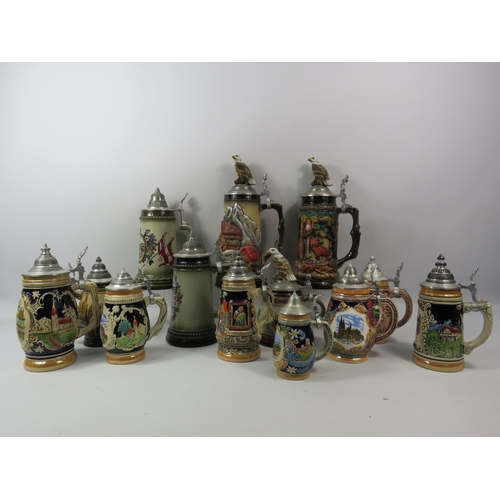 1093 - Thirteen German Steins including some which are limited edition.