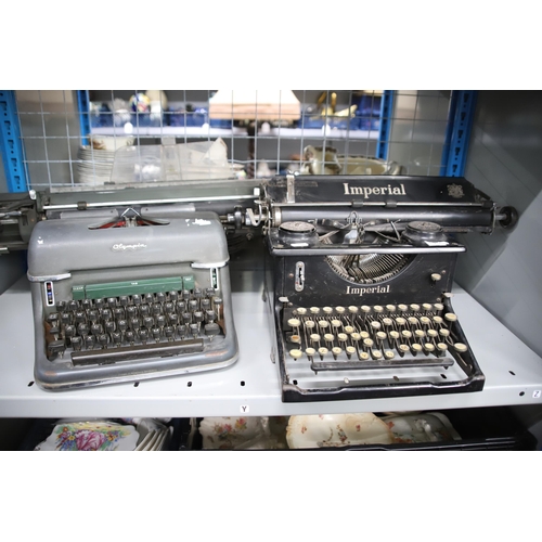 1096 - Two Vintage Solicitors typewriters one Olympia, one Imperial. See photos.