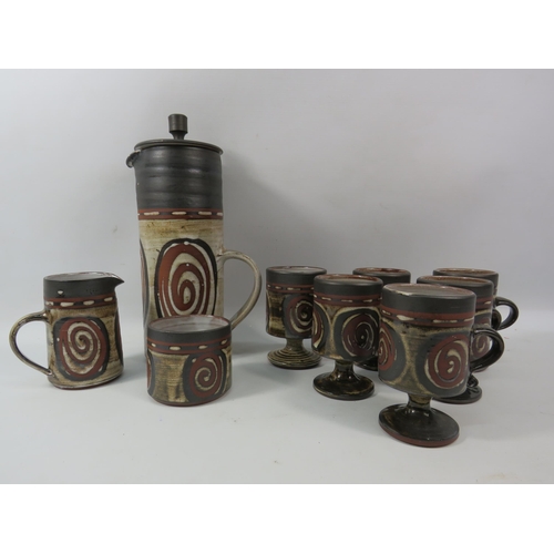 1110 - Briglin studio pottery coffee set.