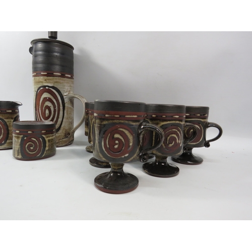 1110 - Briglin studio pottery coffee set.