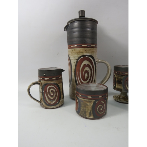 1110 - Briglin studio pottery coffee set.