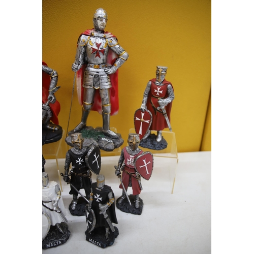 952 - Nice Selection of Medieval Knight figures from Resin. Tallest 10 inches tall. See photos.