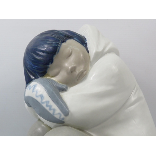 1 - Large Lladro Gres figurine of an Eskimo boy, 10.5