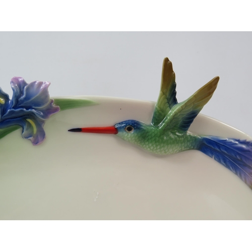 46 - Large Franz Porcelain Hummingbird tray, 12