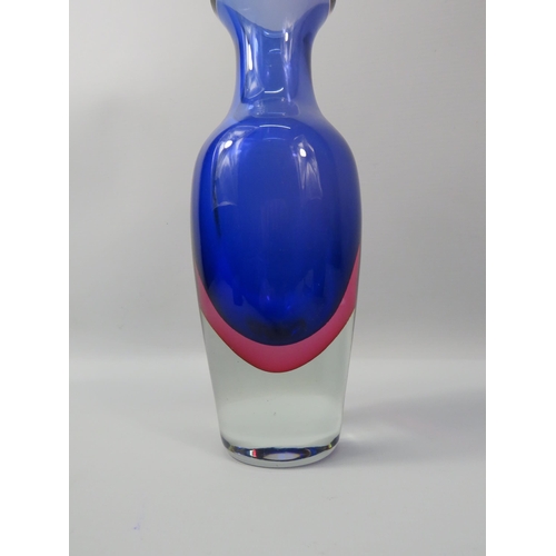 5 - Murano Sommerso art glass vase with Magnesium, 9.5