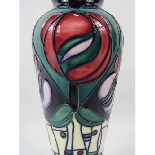 7 - Moorcroft Charles Rennie Mackintosh Vase, 122/8 shape designed by Rachel Bishop 8.25