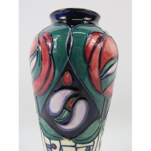 7 - Moorcroft Charles Rennie Mackintosh Vase, 122/8 shape designed by Rachel Bishop 8.25