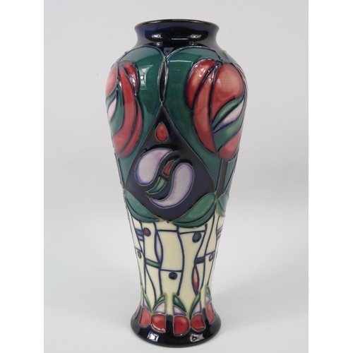 7 - Moorcroft Charles Rennie Mackintosh Vase, 122/8 shape designed by Rachel Bishop 8.25