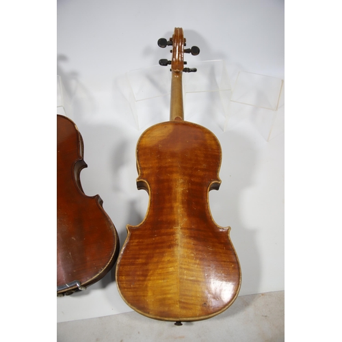 2004 - Two Violins, both with bows, one with case. See photos.