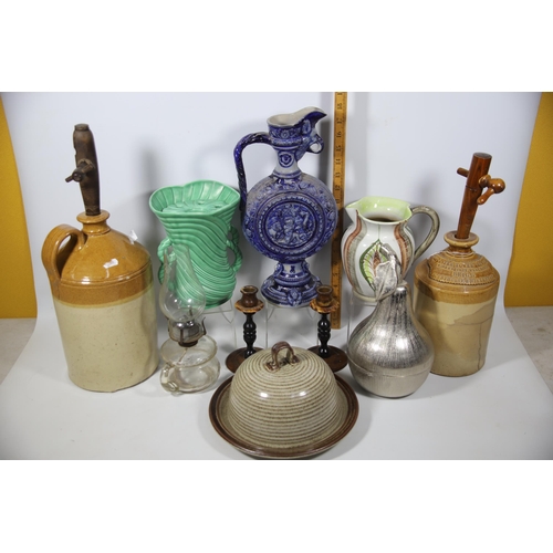 2005 - Mixed lot to include stoneware flagons. See photos.