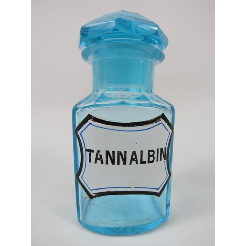 54 - Vintage Uranium glass Chemist bottle Tannalbin, 4