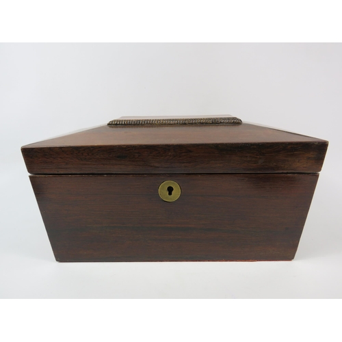 70 - Antique Sarcophagus shaped wooden tea caddy, 11