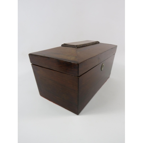 70 - Antique Sarcophagus shaped wooden tea caddy, 11