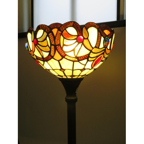 79 - Tiffany style uplighter standard lamp, 66