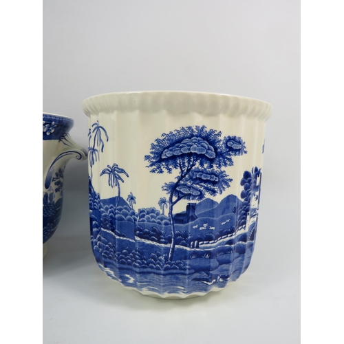 88 - Three Spode Blue Tower plantpots, 6