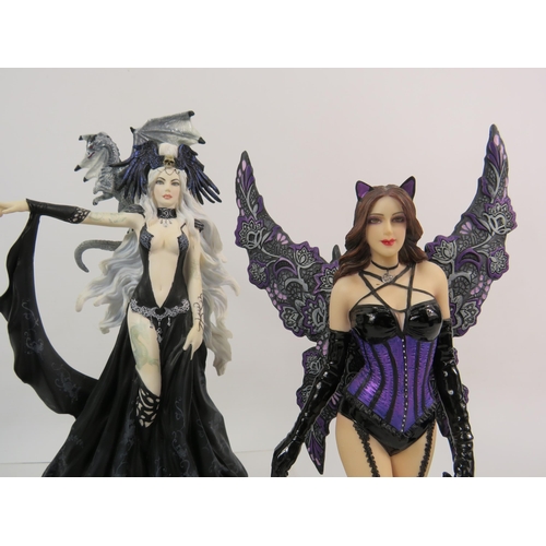 104 - Three Nemesis Now figurines Felina, Queen of Havoc & Raven. The tallest stands 10.5