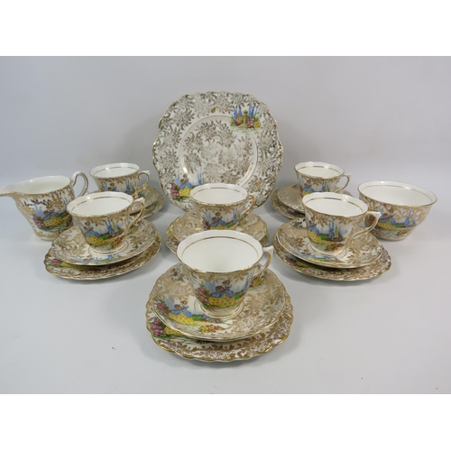 118 - Colclough Crinoline lady part teaset, 21 pieces in total.