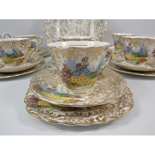 118 - Colclough Crinoline lady part teaset, 21 pieces in total.