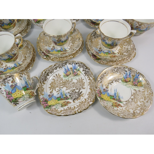 118 - Colclough Crinoline lady part teaset, 21 pieces in total.