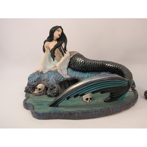 99 - Two Nemesis Now figurines Adoration and Sirens Lament Mermaid, the tallest measures 8