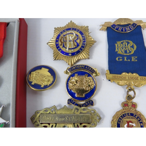 140 - Mixed lot to include RAOB Medals, Miniature military medals, and sterling silver fob.Total silver we... 