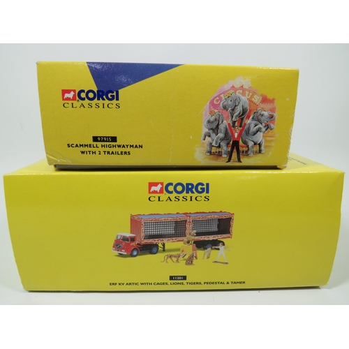 1001 - Two Corgi Classics Chipperfield's Circus Die Cast 1:50 Scale models of Scammell Highwayman with two ... 