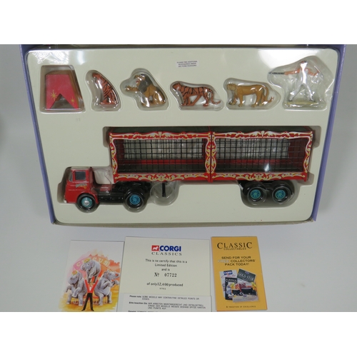 1001 - Two Corgi Classics Chipperfield's Circus Die Cast 1:50 Scale models of Scammell Highwayman with two ... 