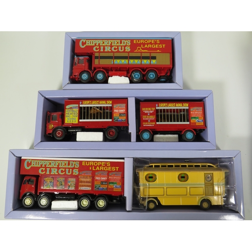 1008 - Three Corgi Classics Chipperfield's Circus Die Cast 1:50 Scale Models of AEC Pole Truck, AEC Cage Tr... 