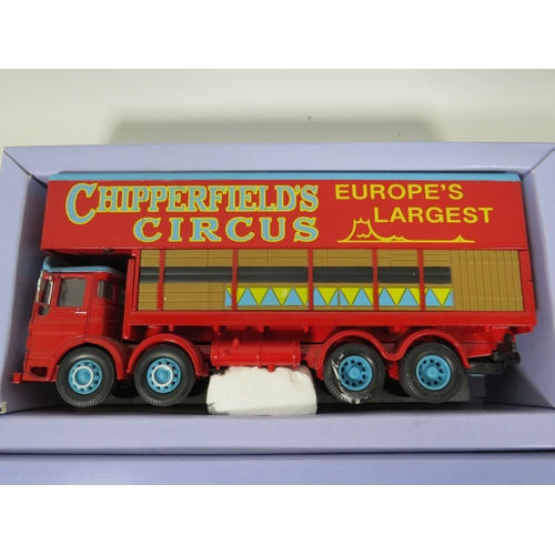 1008 - Three Corgi Classics Chipperfield's Circus Die Cast 1:50 Scale Models of AEC Pole Truck, AEC Cage Tr... 