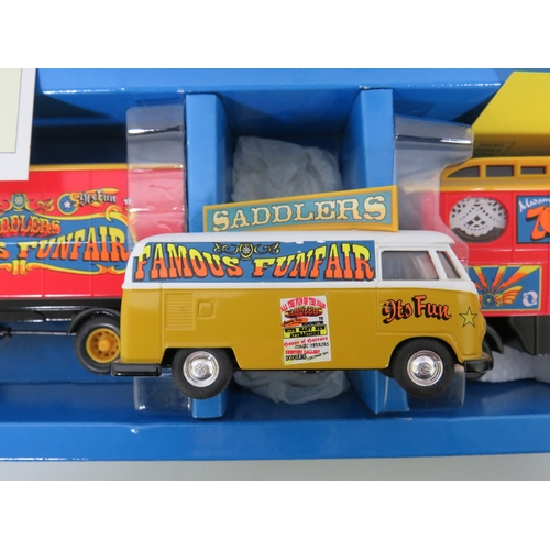 1011 - Two Corgi Classics Die Cast 1:50 Scale Showmans truck models of Leyland Dodgem Truck and Caravan set... 