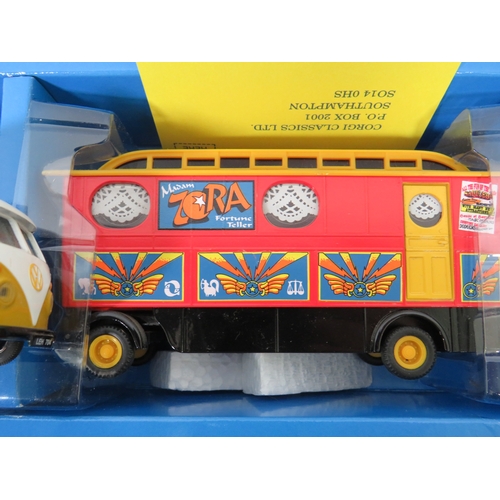 1011 - Two Corgi Classics Die Cast 1:50 Scale Showmans truck models of Leyland Dodgem Truck and Caravan set... 