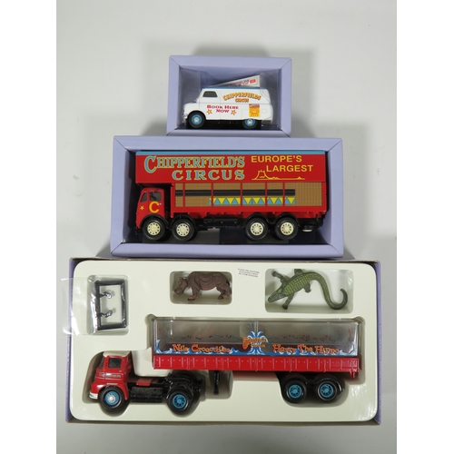 1013 - Three Corgi Classics Chipperfield's Circus Die Cast 1:50 Scale Models of a Foden S21 Articulated Tan... 