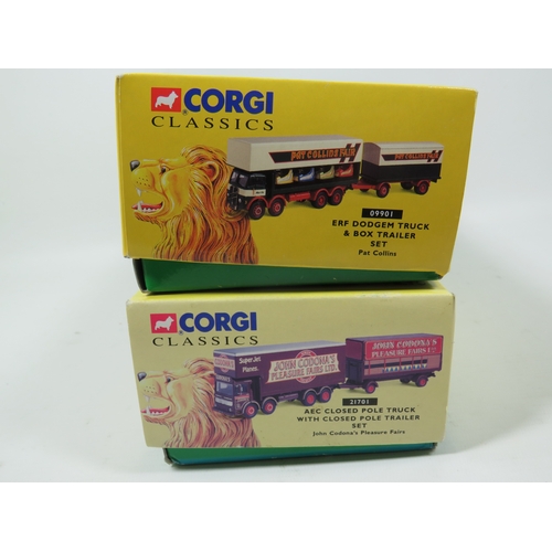 1014 - Two Corgi Classics Showman's Range Die Cast 1:50 Scale models. ERF Dodgem Truck and Trailer set plus... 