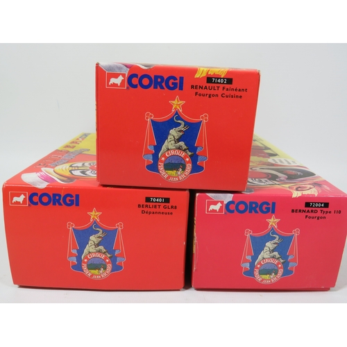 1018 - Three Corgi Die Cast 1:50 Scale models of French Circus Vehicles. All boxed. See photos for details.