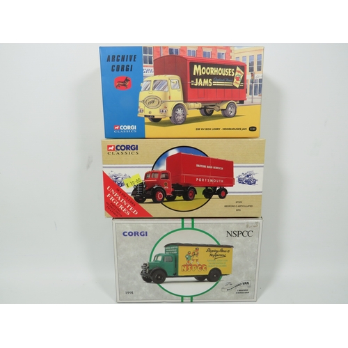 1023 - Two Corgi Classics Die Cast 1:50 Scale models of Trucks plus a Corgi Archive model Truck. All in unu... 