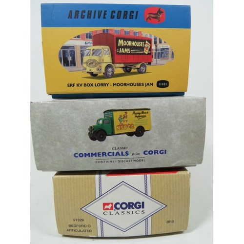 1023 - Two Corgi Classics Die Cast 1:50 Scale models of Trucks plus a Corgi Archive model Truck. All in unu... 