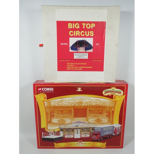 1024 - Corgi Classics Mickey Kiely Boxing set plus a Tee Dee, Big top Circus tent. Both boxed. See photos.