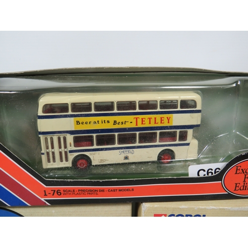 1028 - Five Die Cast Models of Buses, Two are Corgi Classics. All boxed in unused condition. See photos.