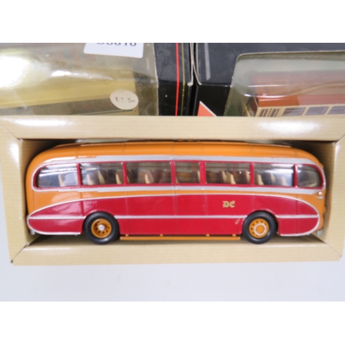 1028 - Five Die Cast Models of Buses, Two are Corgi Classics. All boxed in unused condition. See photos.