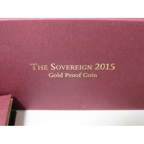 202 - Royal Mint 2015 Gold Proof Sovereign, Limited edition 2032/7,500, Comes complete with attractive Pol... 