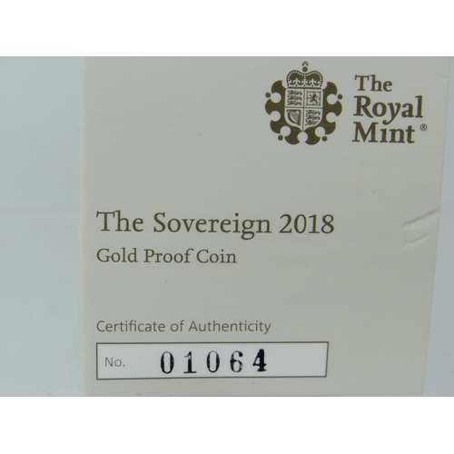 203 - Royal Mint 2015 Gold Proof Sovereign, Limited edition 2032/10,500, Comes complete with attractive Po... 