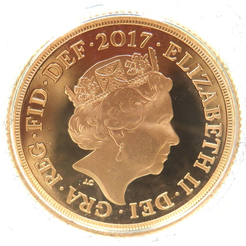 205 - Royal Mint 2017 Gold Proof Sovereign, Limited edition 01911/10,500, Comes complete with attractive P... 